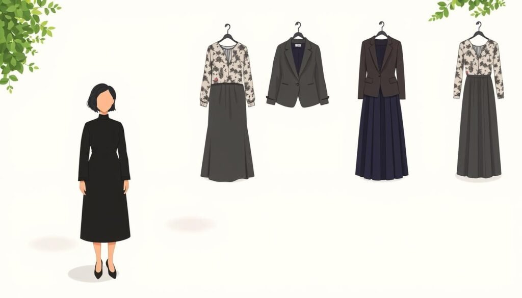 modest funeral clothing options for women