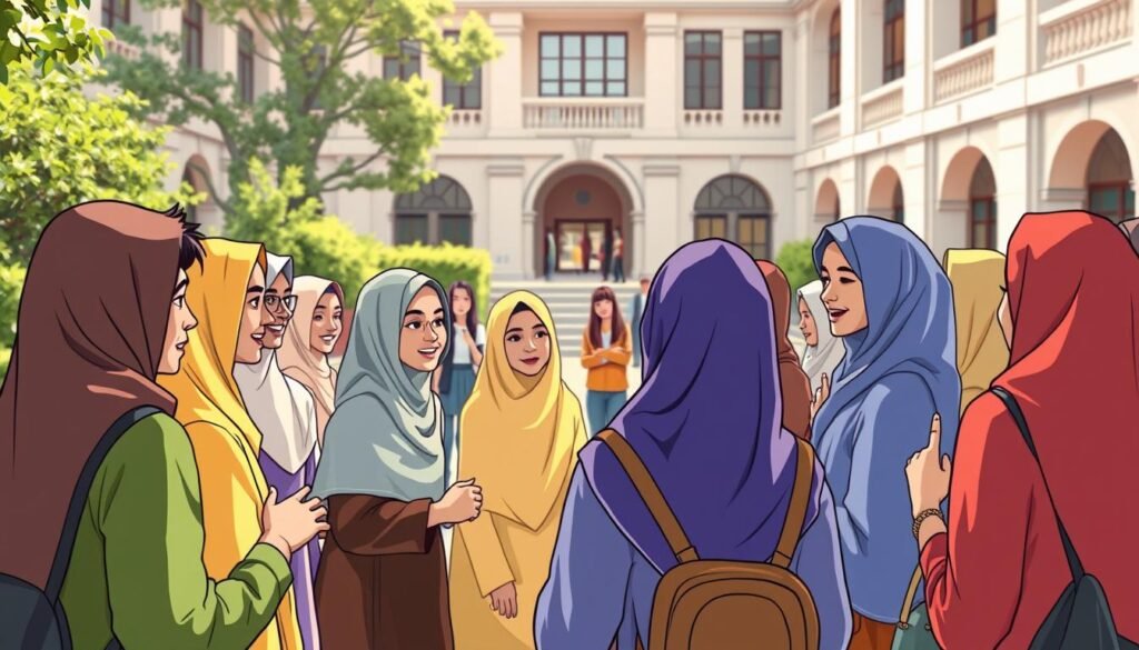 students participating in hijab awareness events